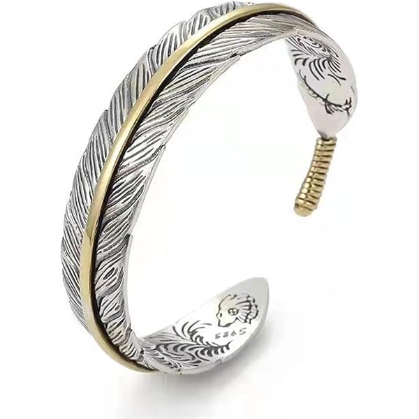 Vintage Feather Cuff Adjustable Bracelet