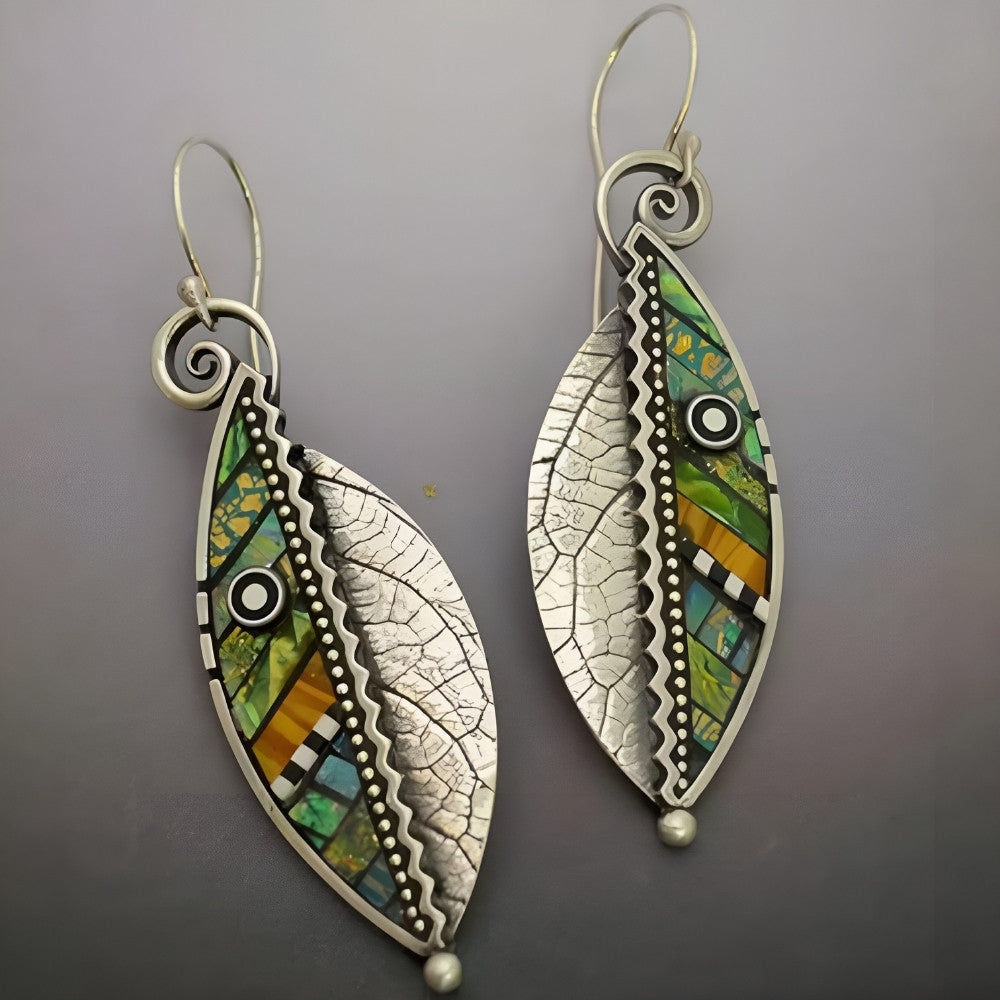 Bohemian Colorful Leaf Earrings