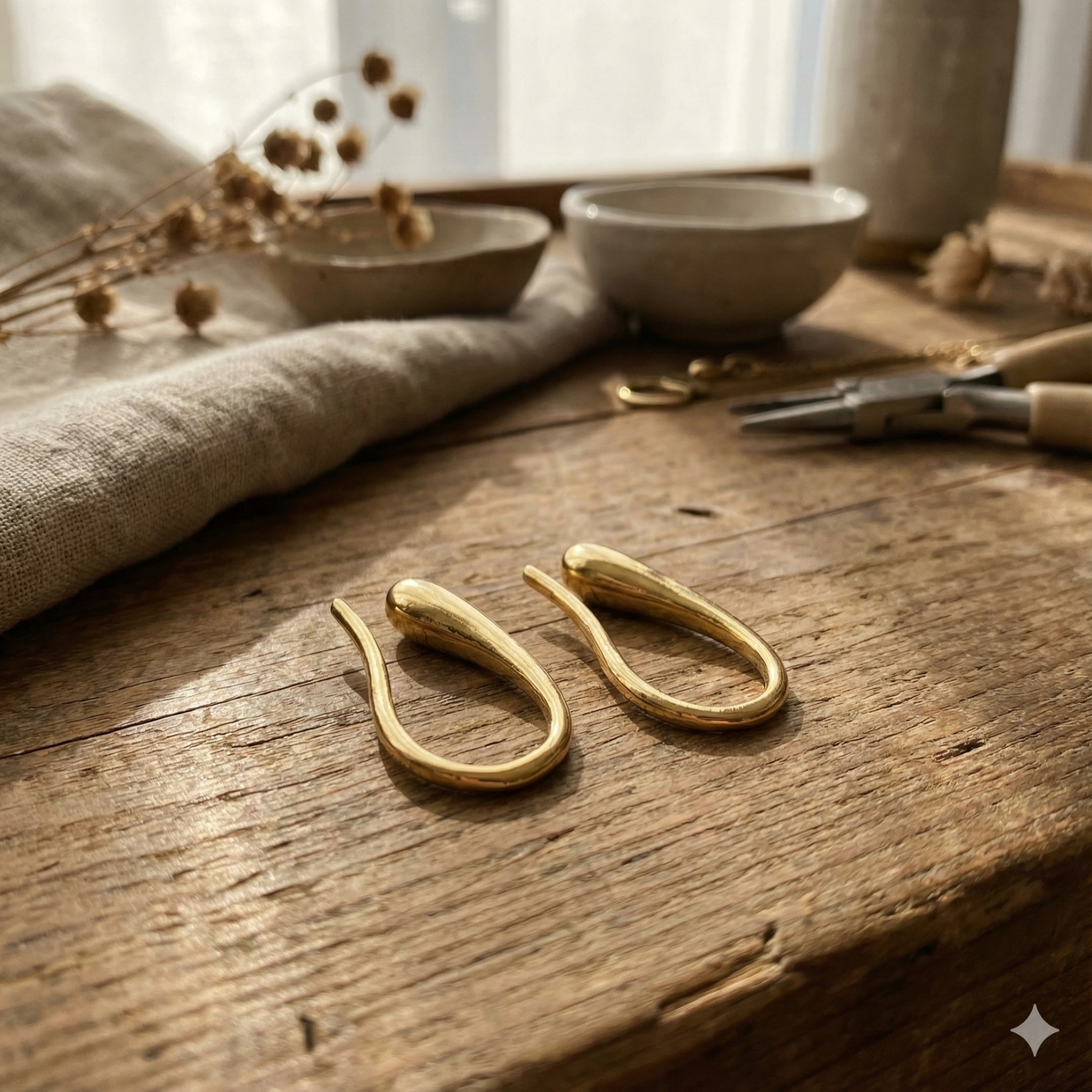 Antique Drop Gold & Silver Earrings