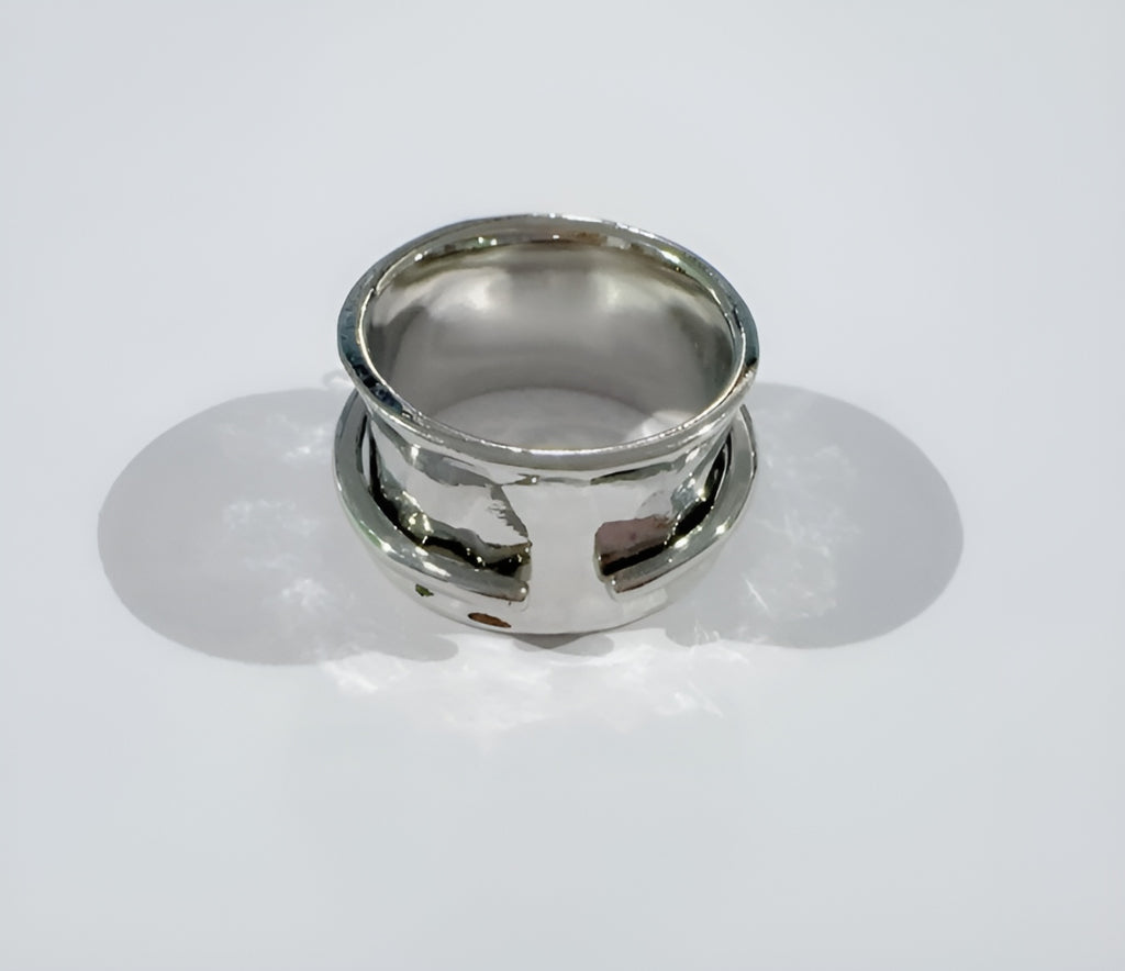 Vintage Golden Heart Silver Ring