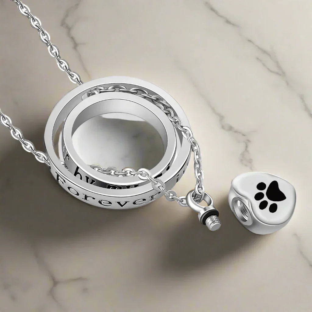 "No Longer By My Side, Forever In My Heart" Paw Necklace
