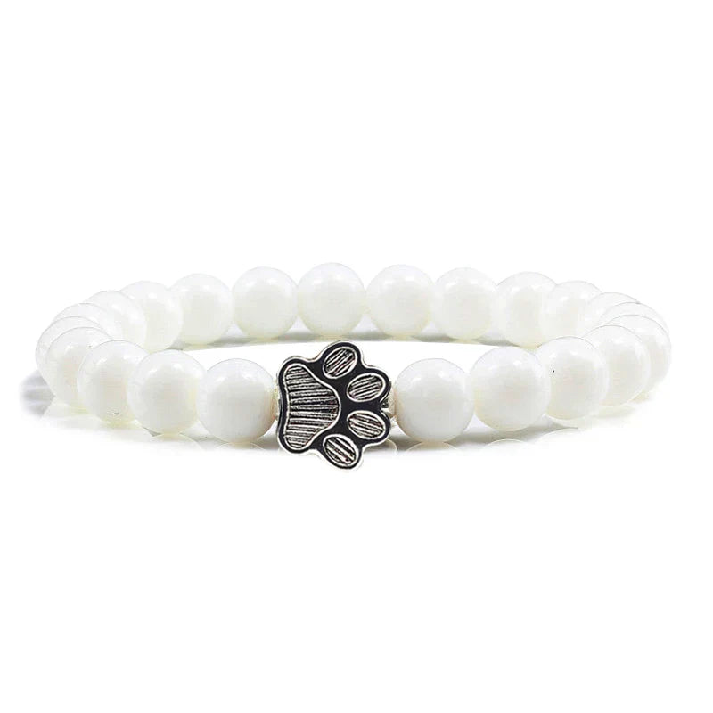 Beaded Paw Bracelet Natural Stone Design