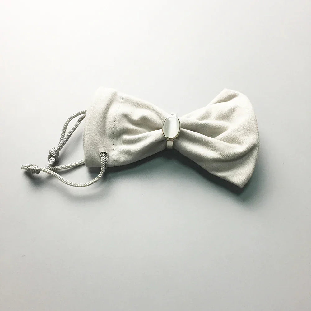 Adjustable Silver White Cabochon Statement Ring