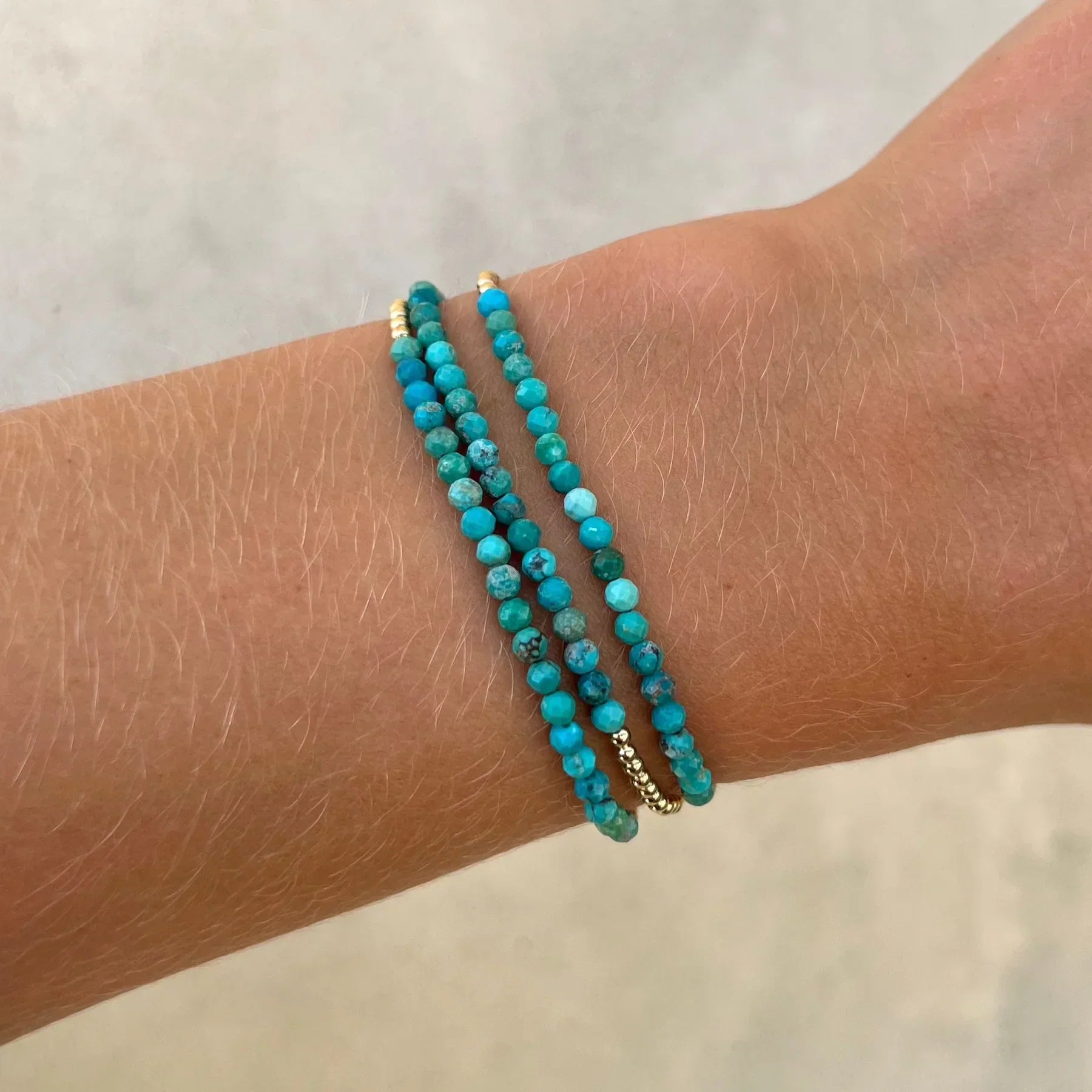 Chic Gold Turquoise Beaded Bracelet