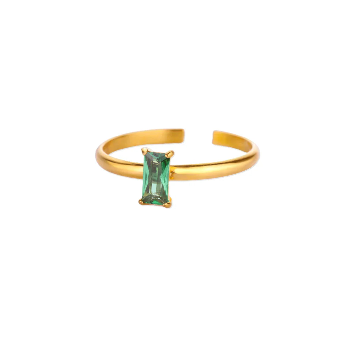 Adjustable Delicate Golden Ring with Colorful Gem