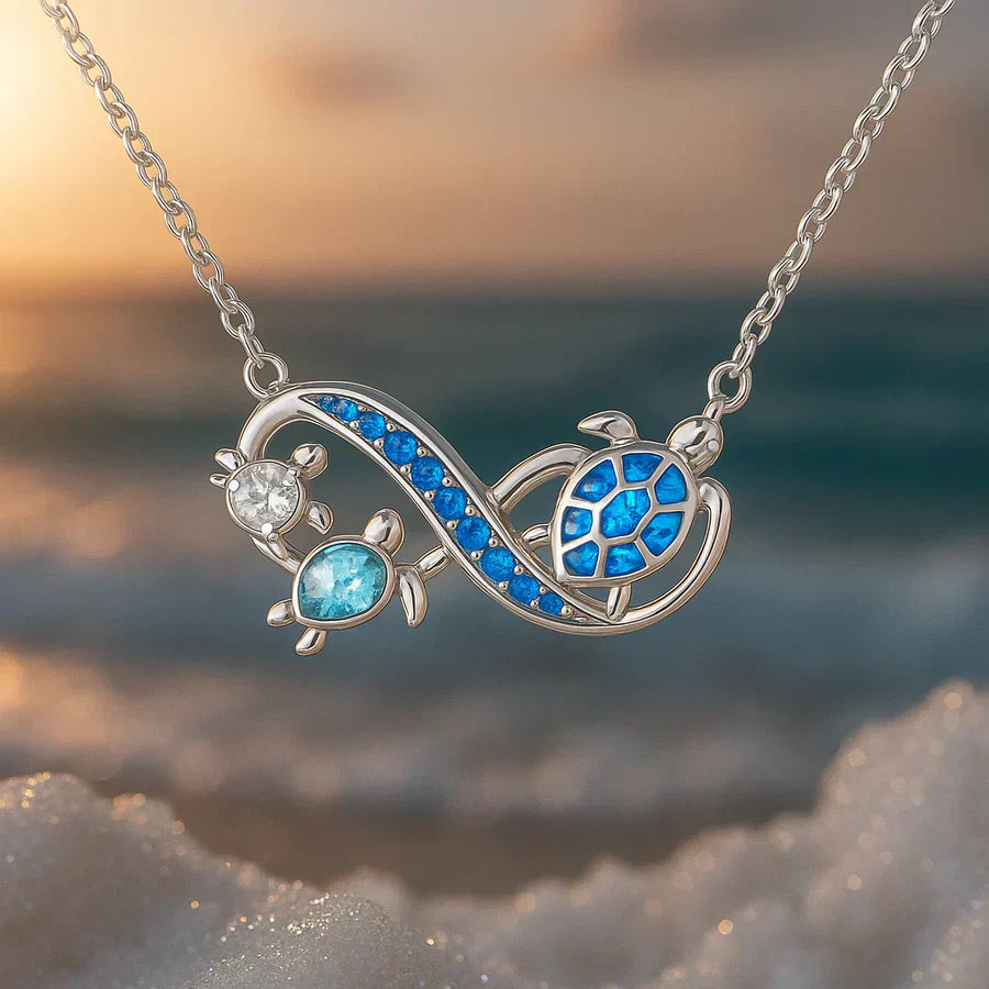 Twin Silver Turtle Necklace